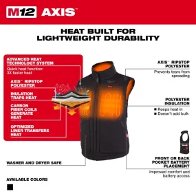 Milwaukee M12 L Sleeveless Women's Full-Zip Heated Vest (Vest Only) Black