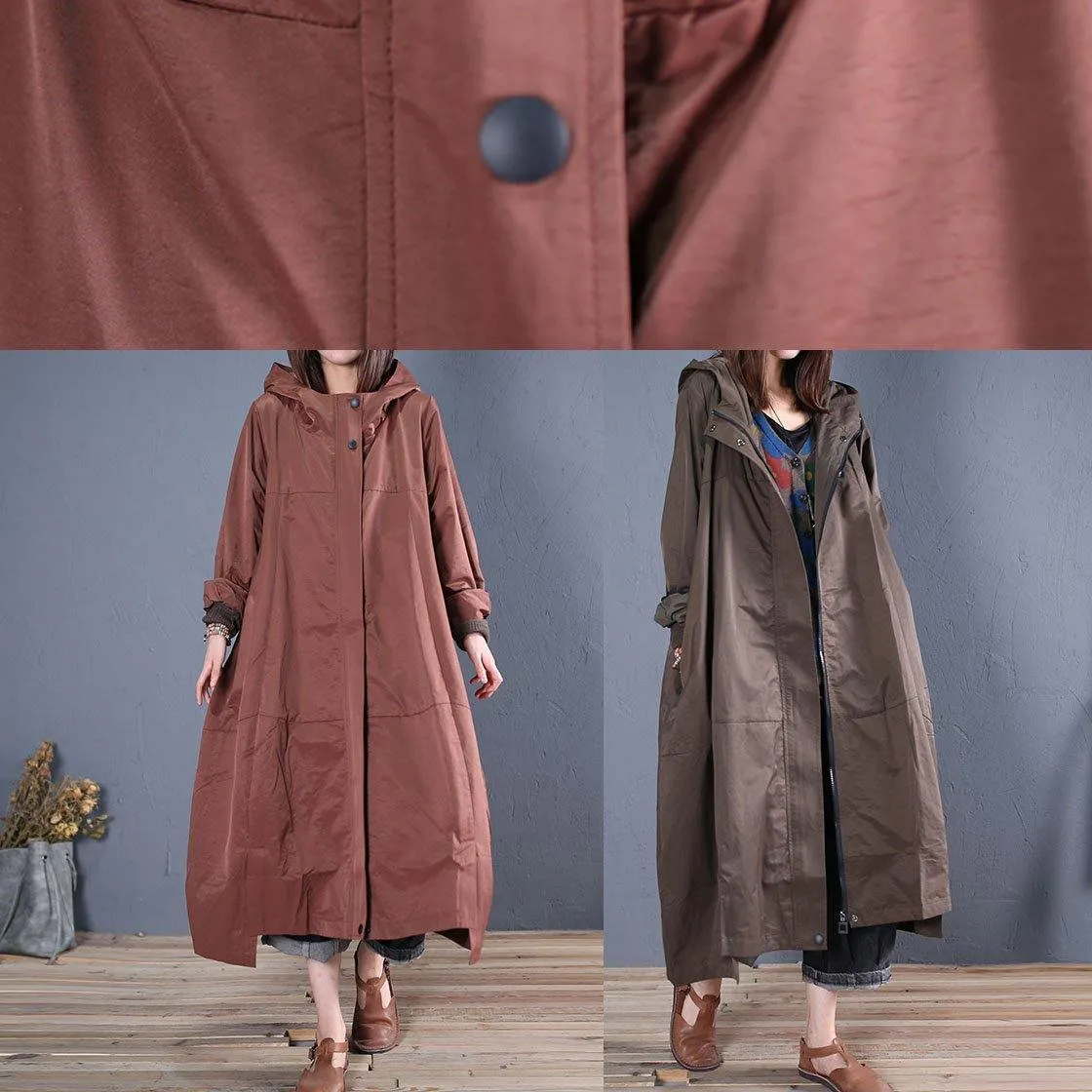 2019 army green overcoat trendy plus size zippered long coat fall