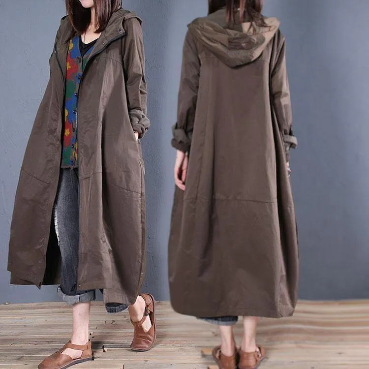 2019 army green overcoat trendy plus size zippered long coat fall