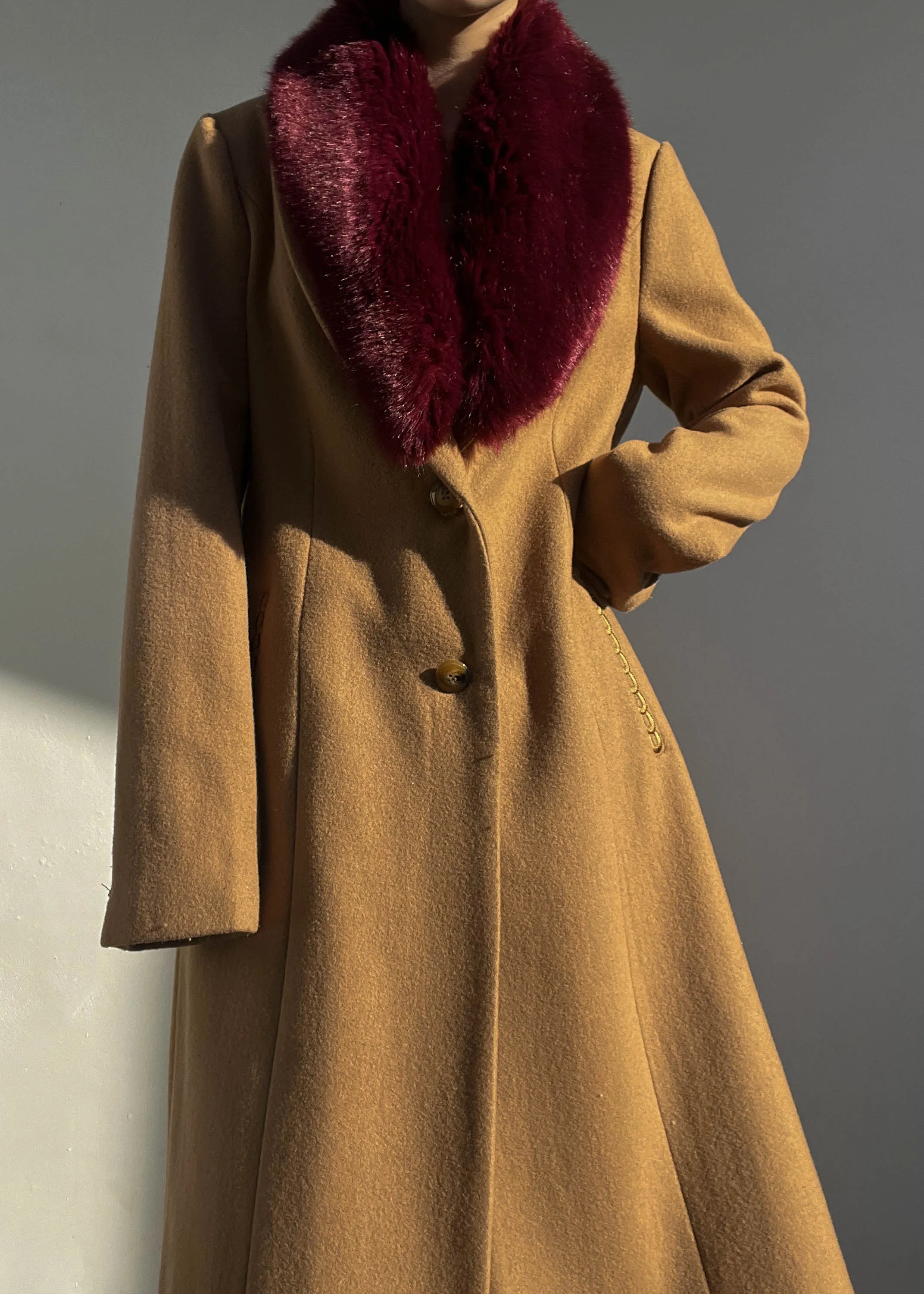 90's Fur Collar Trench (M)