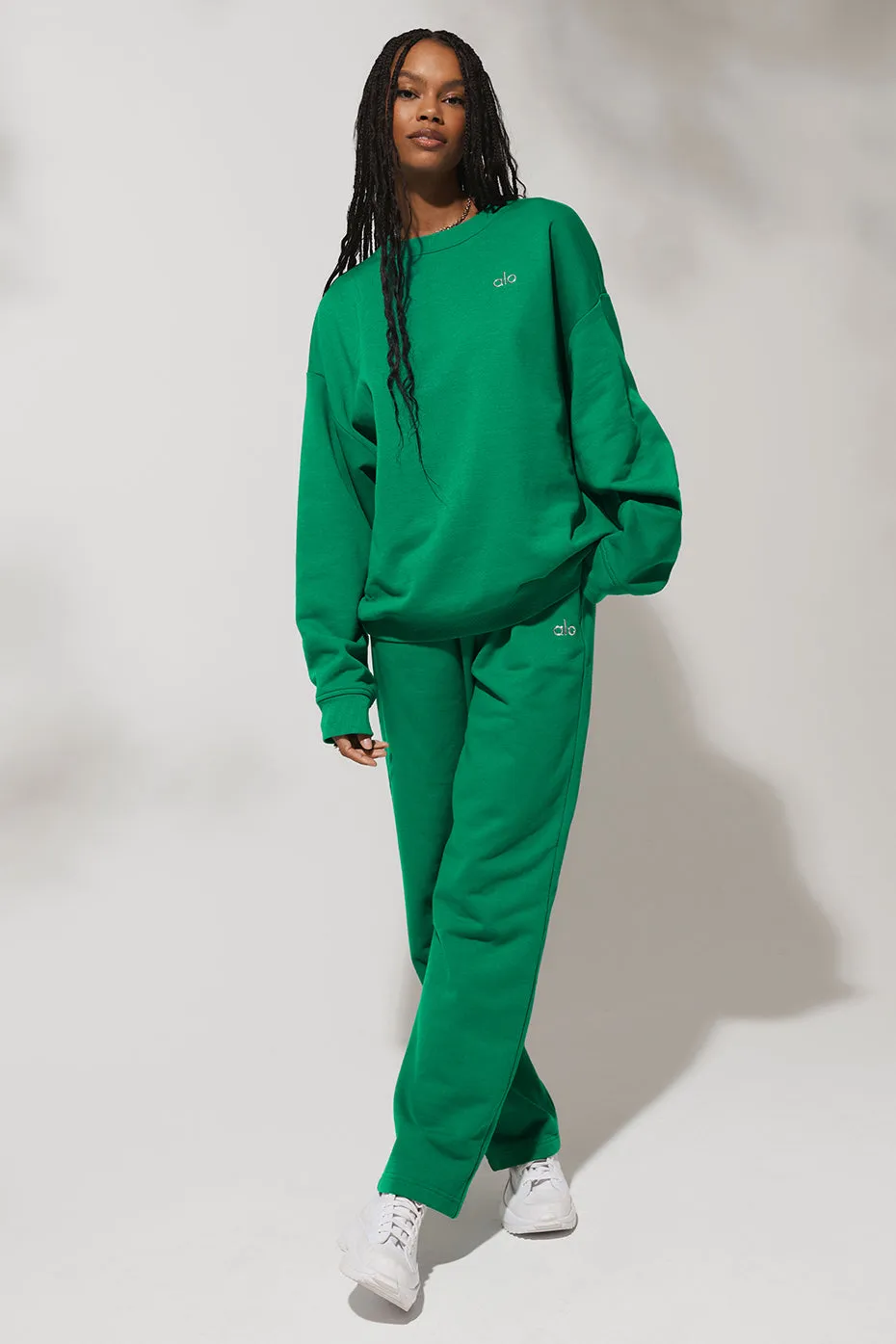 Accolade Crew Neck Pullover - Green Emerald