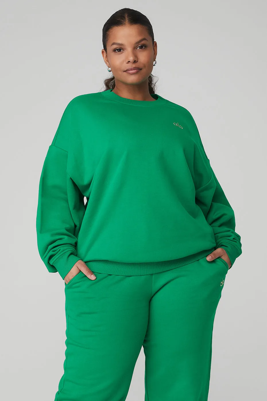 Accolade Crew Neck Pullover - Green Emerald