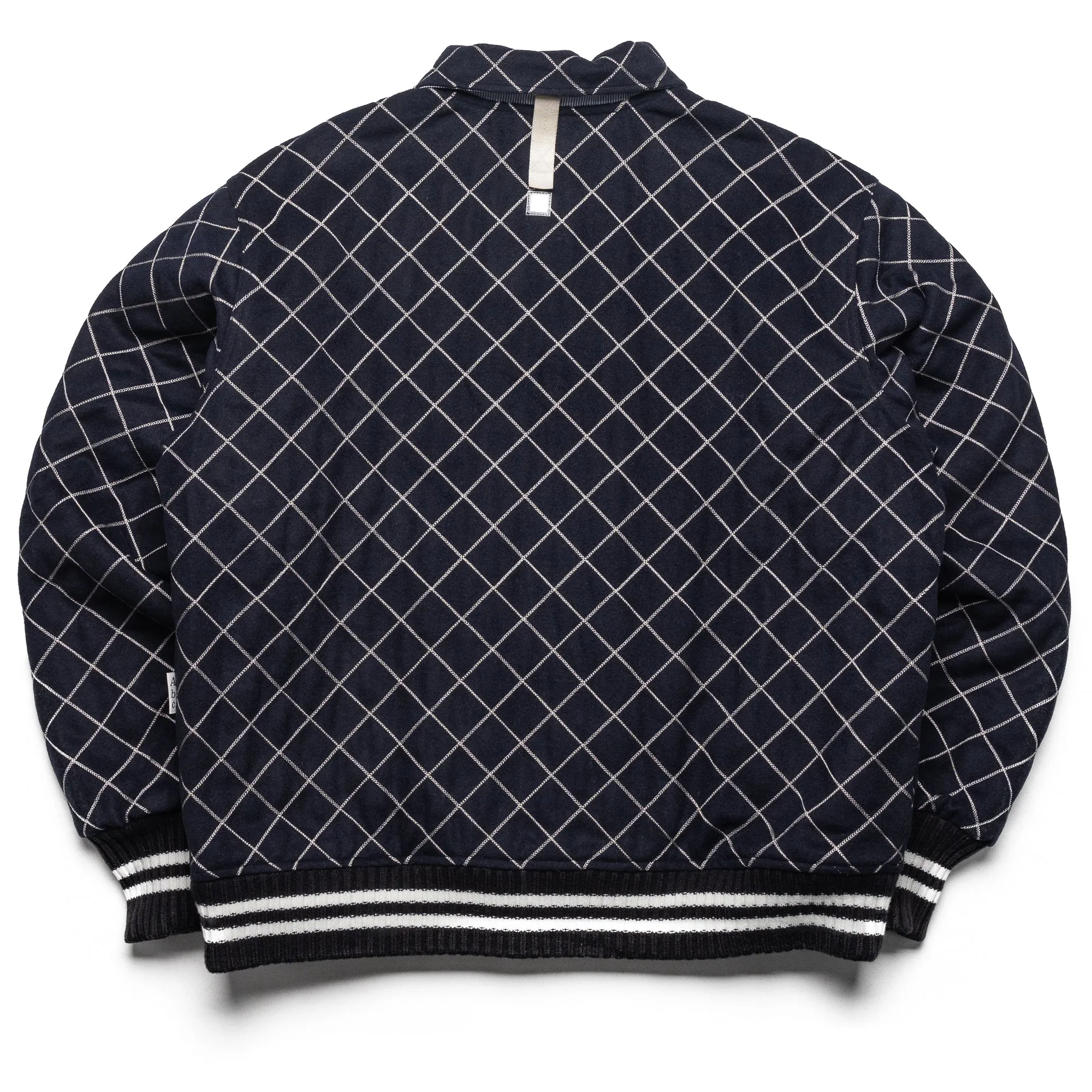 Advisory Board Crystals Diamond Quilted Varsity Jacket - Navy