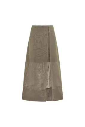 Amber Slit Layered Organza Maxi Skirt