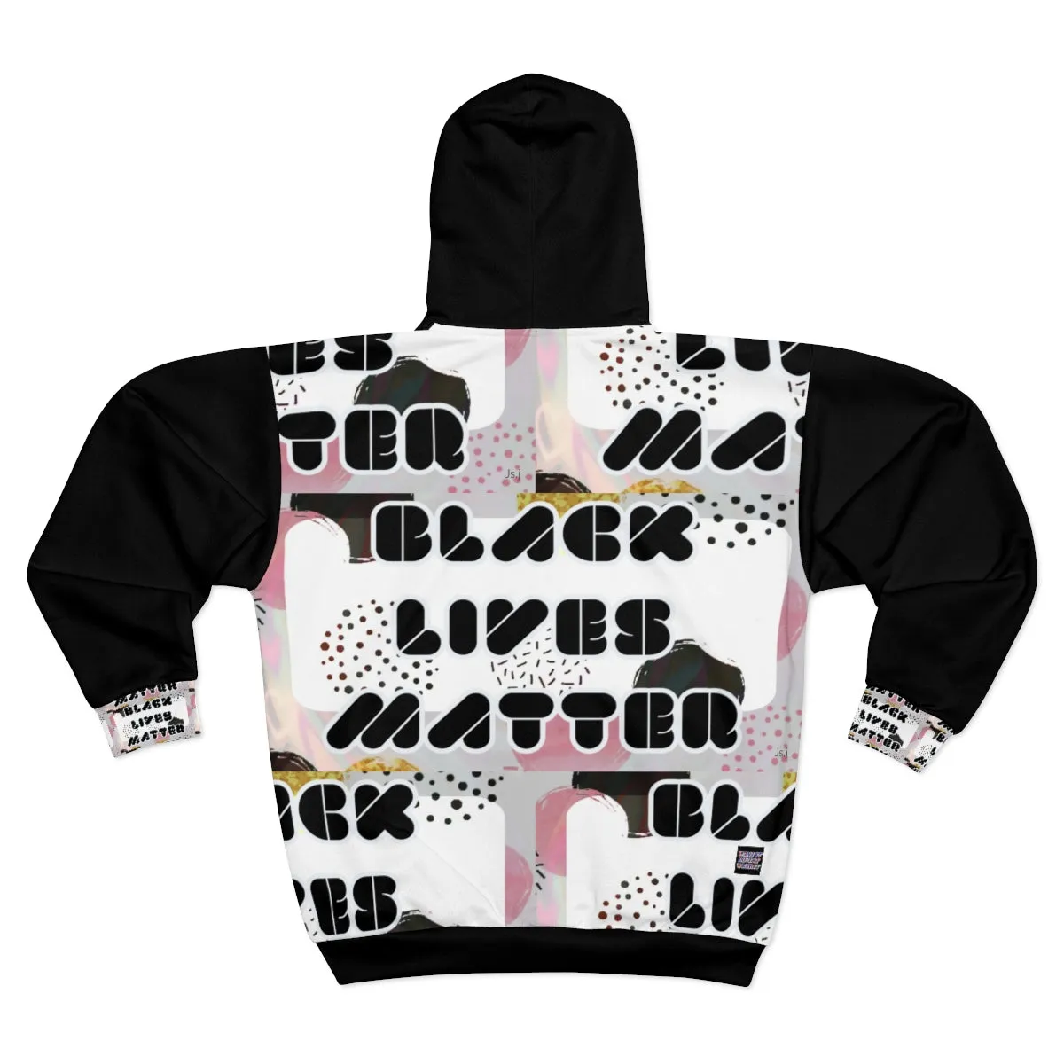 AOP Unisex Zip Hoodie Black lives Matter