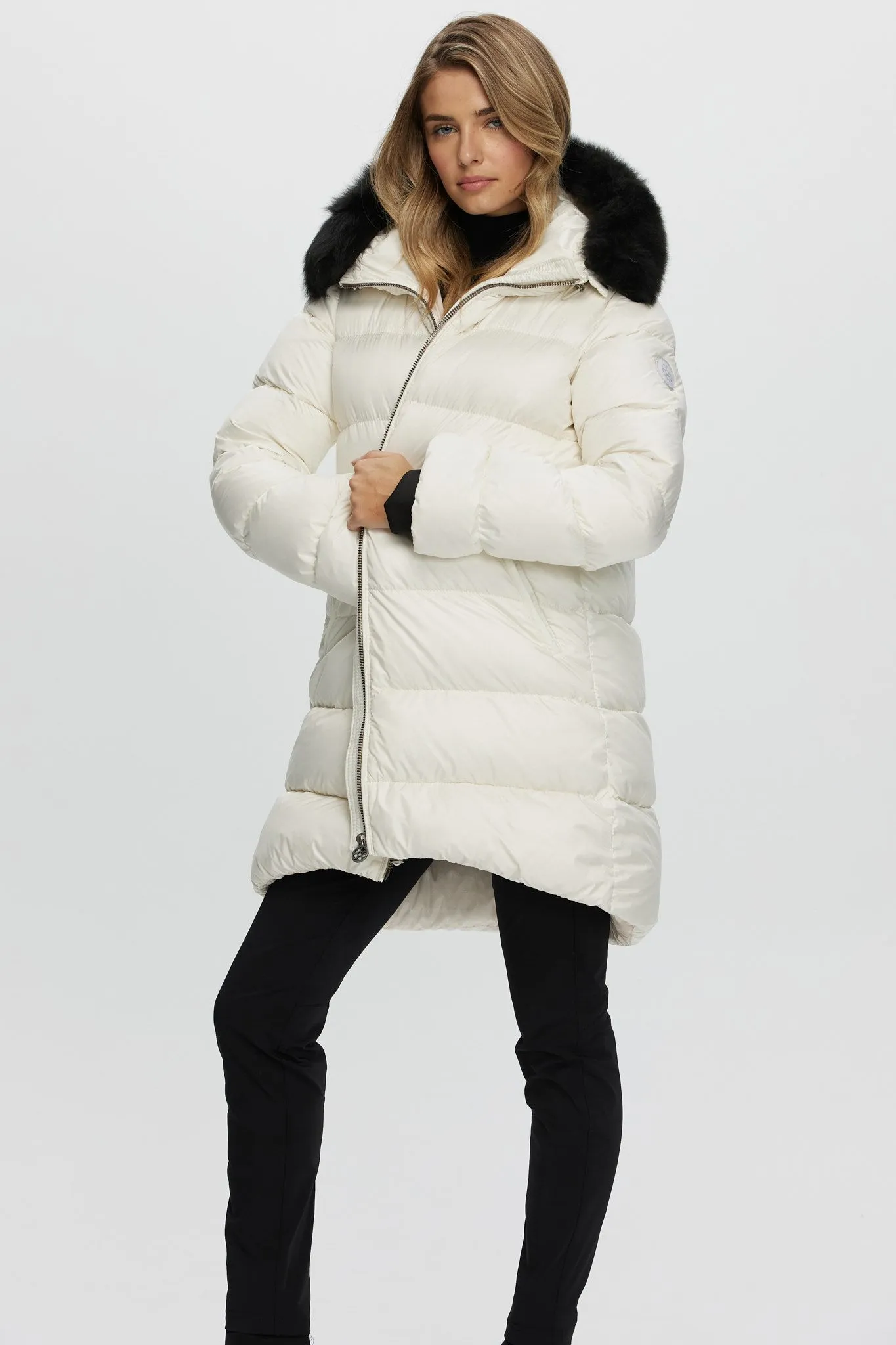 APRES-SKI JACKET WITH DETACHABLE TOSCANA SHEARLING LAMB HOOD TRIM