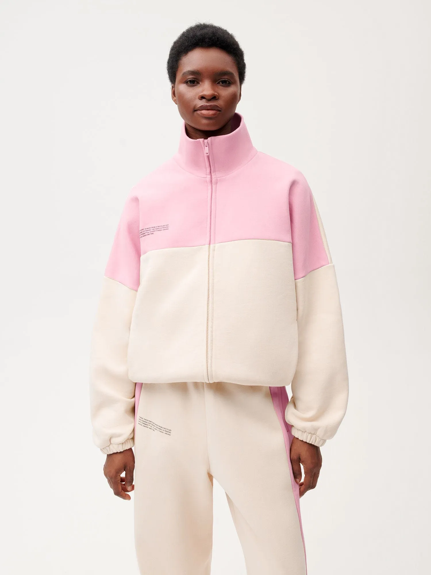 Archive Recycled Cotton Color Block Jacket—sakura pink