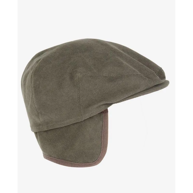 Barbour Beaufort Mens Waterproof Flat Cap - Dark Olive