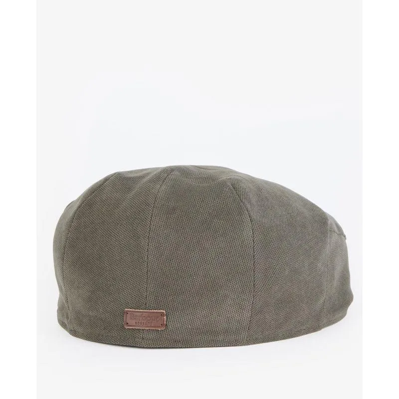 Barbour Beaufort Mens Waterproof Flat Cap - Dark Olive