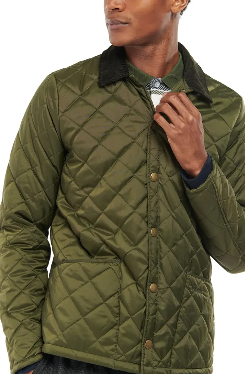 Barbour Herron Quilted Mens Jacket Olive