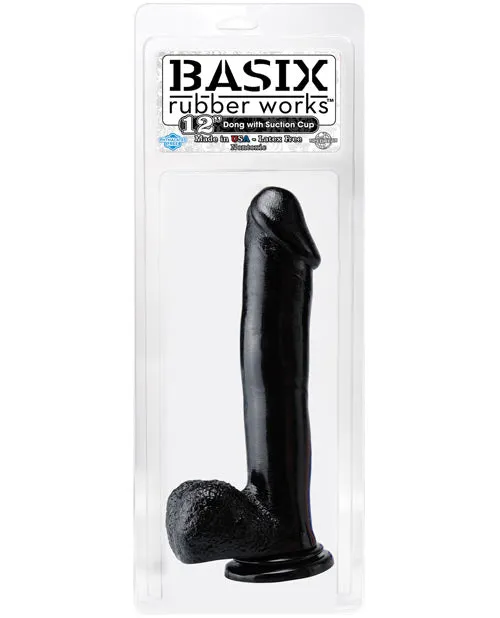 Basix Rubber Works 12" Dong w/ Suction Cup