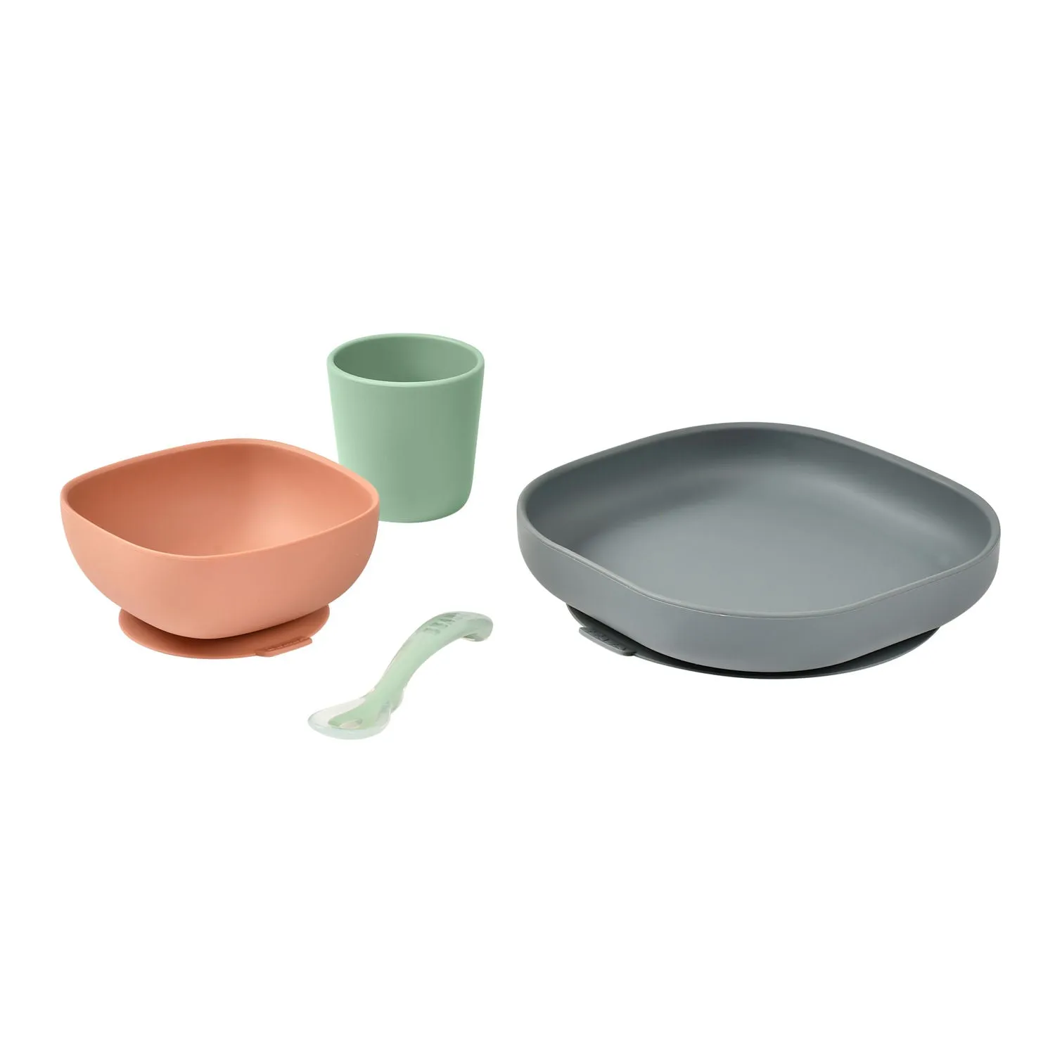 Beaba Silicone Suction Meal Set - Grey