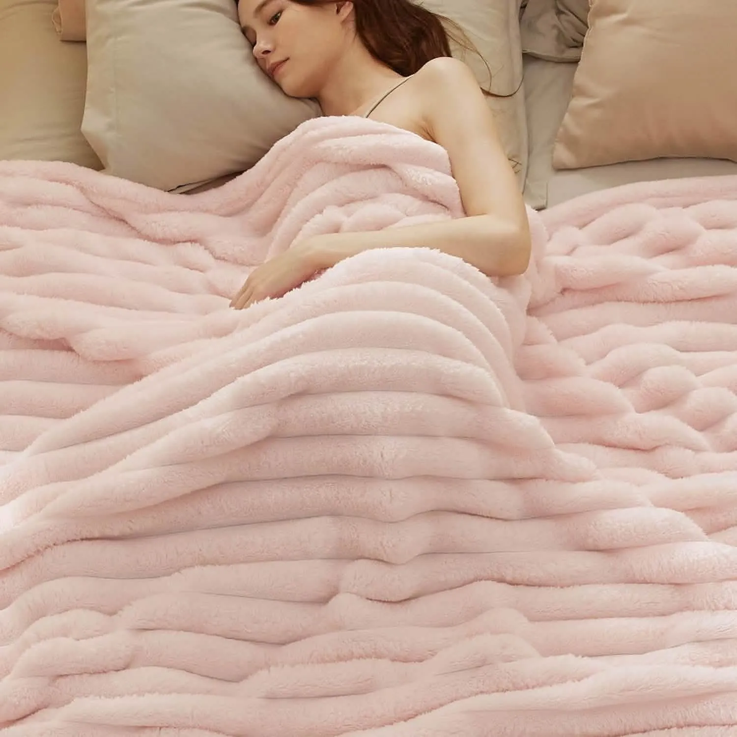 Bedsure Luxplush Striped Blanket