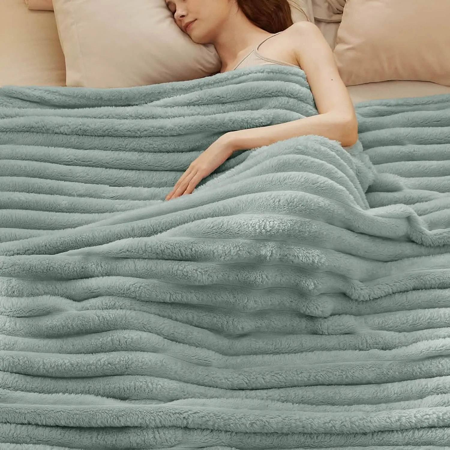 Bedsure Luxplush Striped Blanket