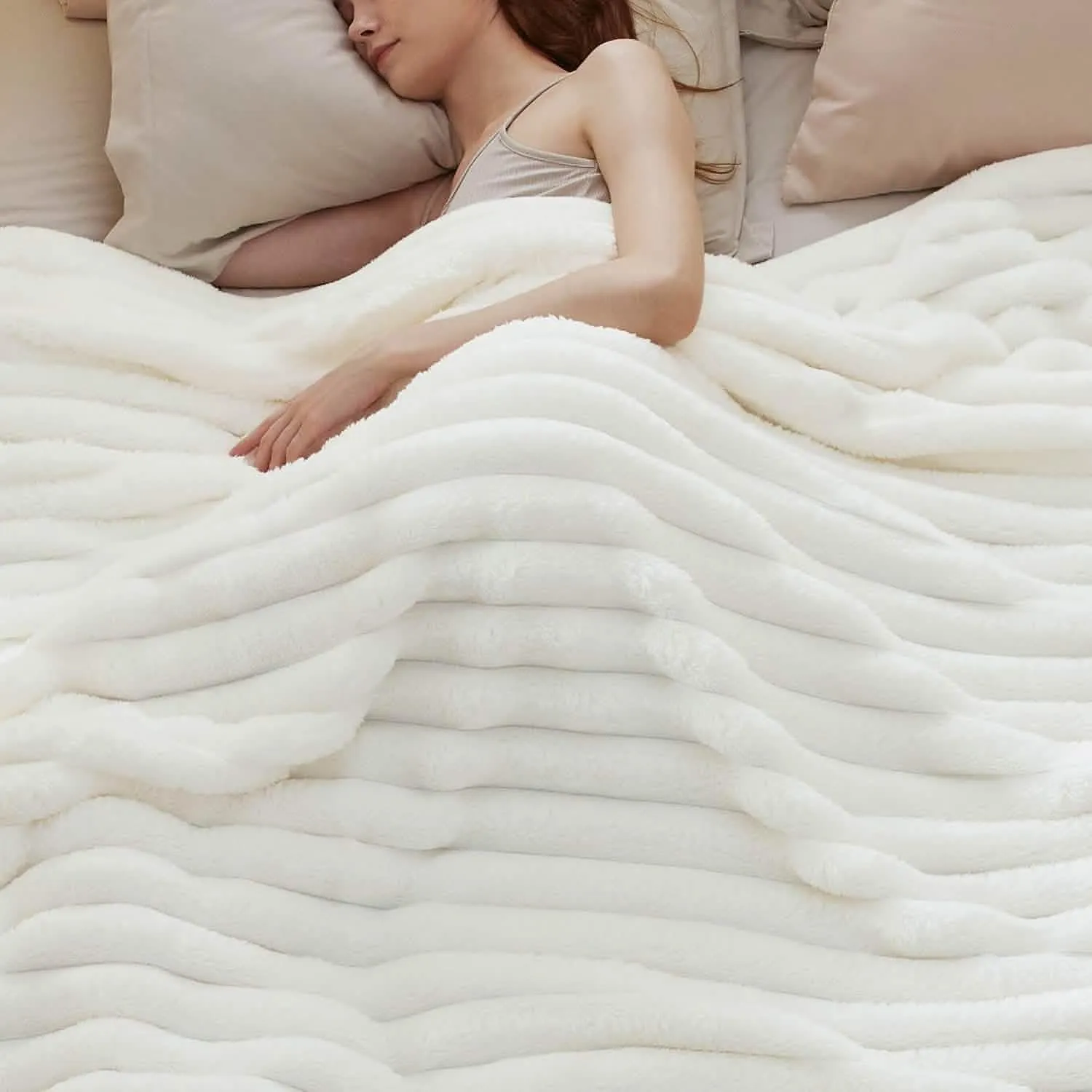 Bedsure Luxplush Striped Blanket