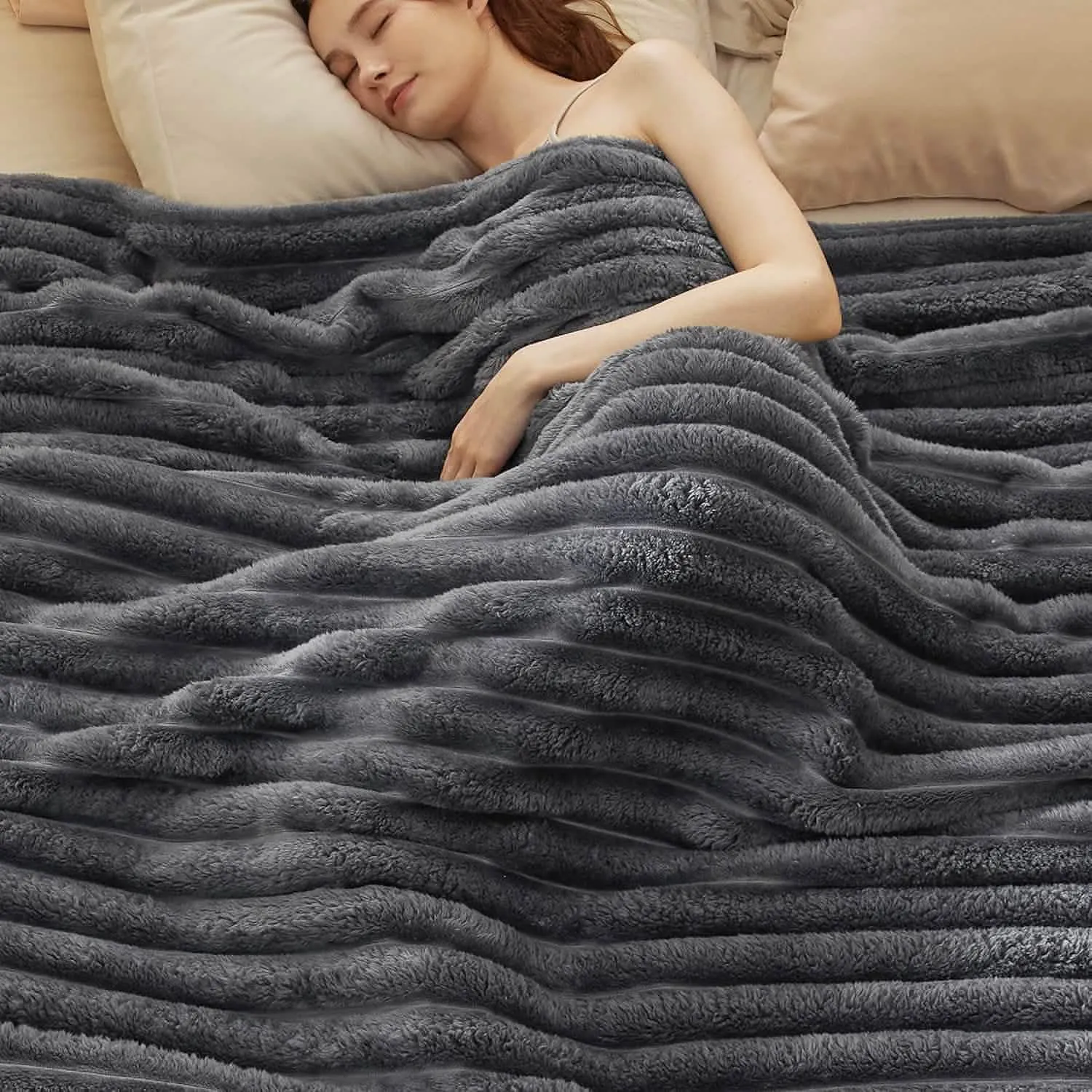 Bedsure Luxplush Striped Blanket