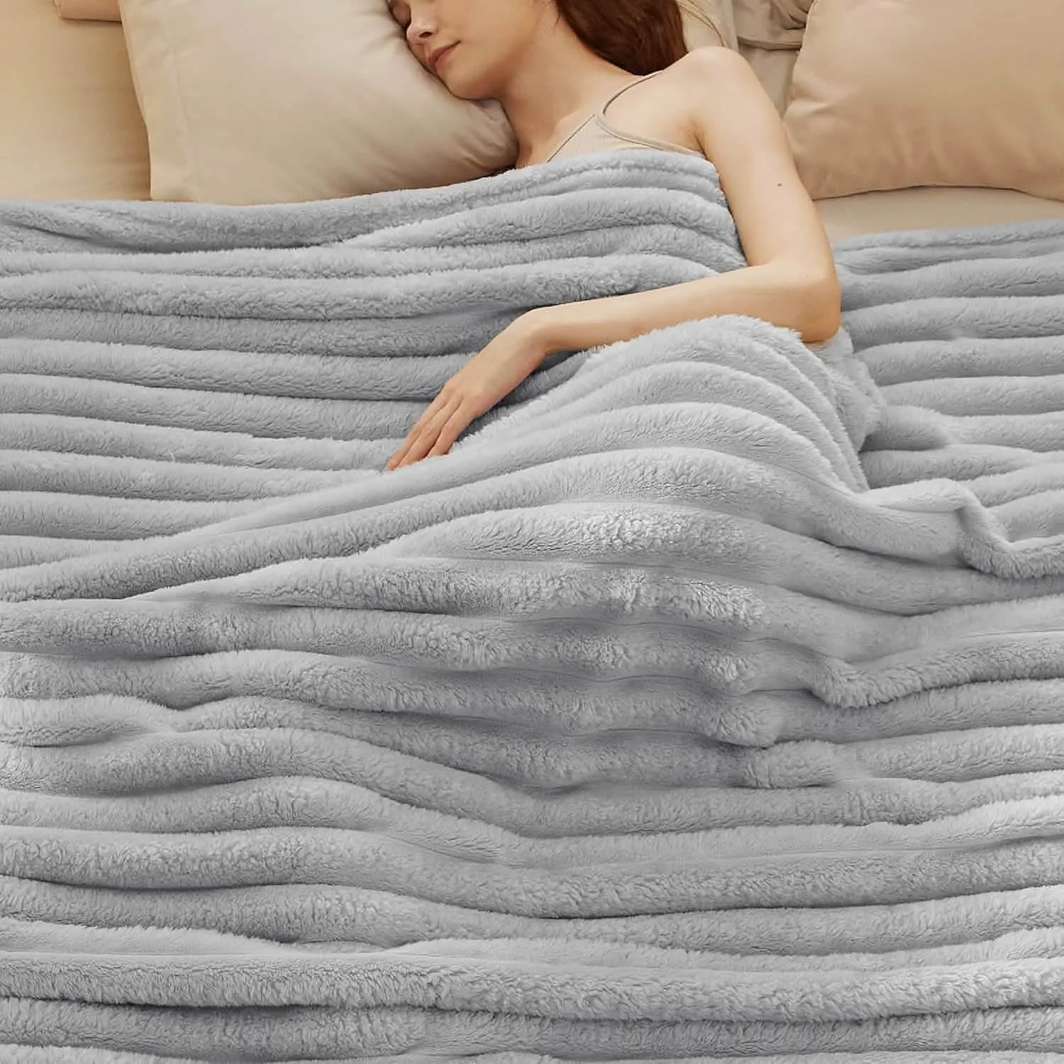 Bedsure Luxplush Striped Blanket