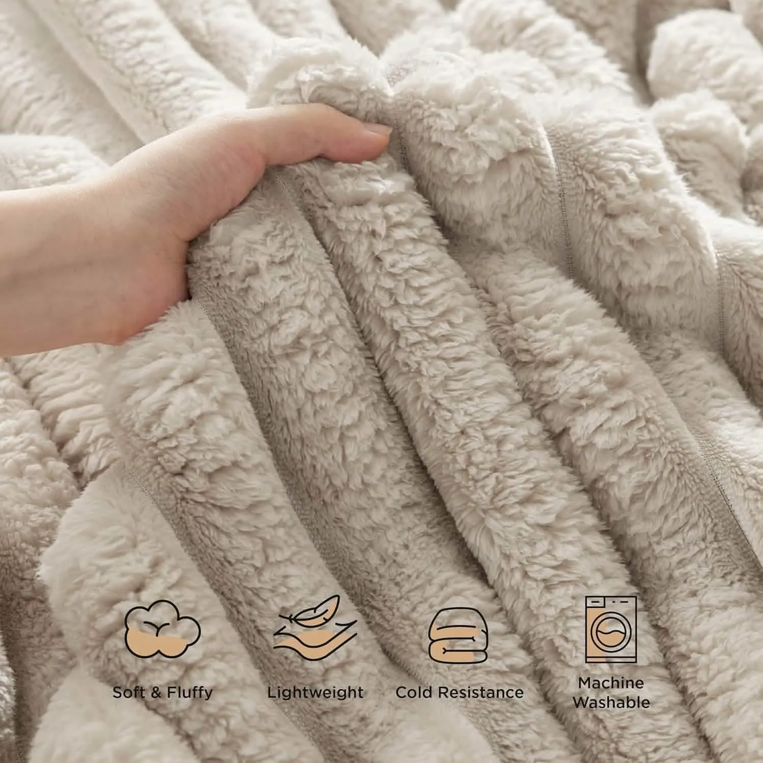 Bedsure Luxplush Striped Blanket