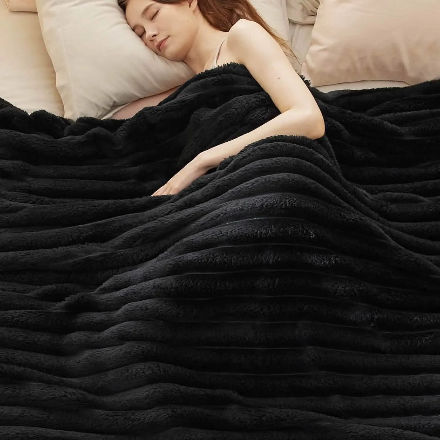 Bedsure Luxplush Striped Blanket