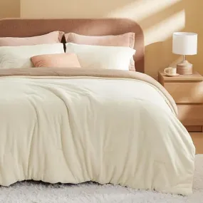 Bedsure Puffy Flannel Fleece Comforter Set