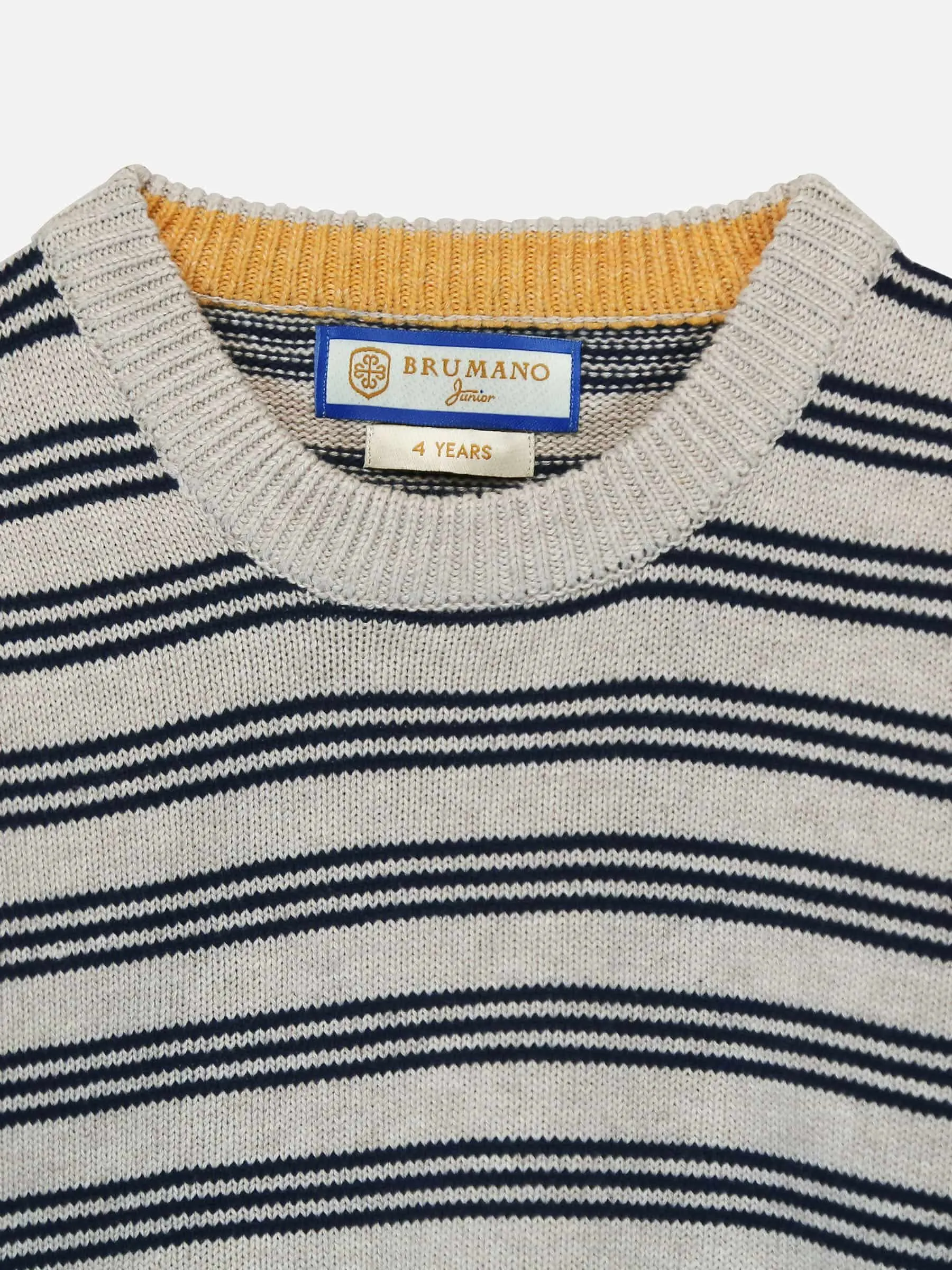 Beige & Navy Striped Casual Sweater