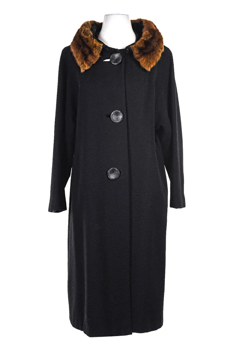 Black Coat with fur collar