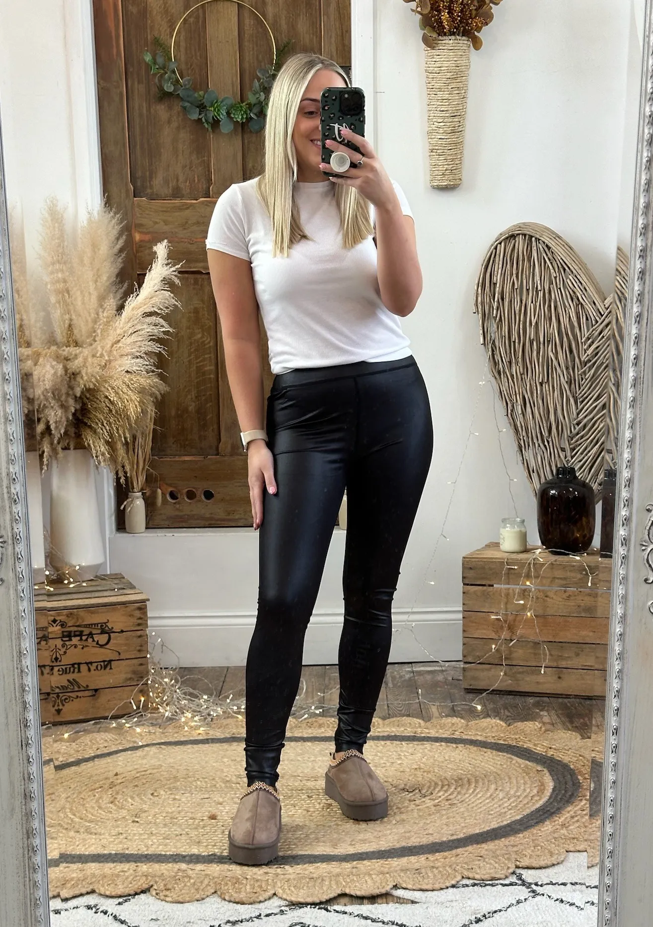 Black Wet Look Leggings