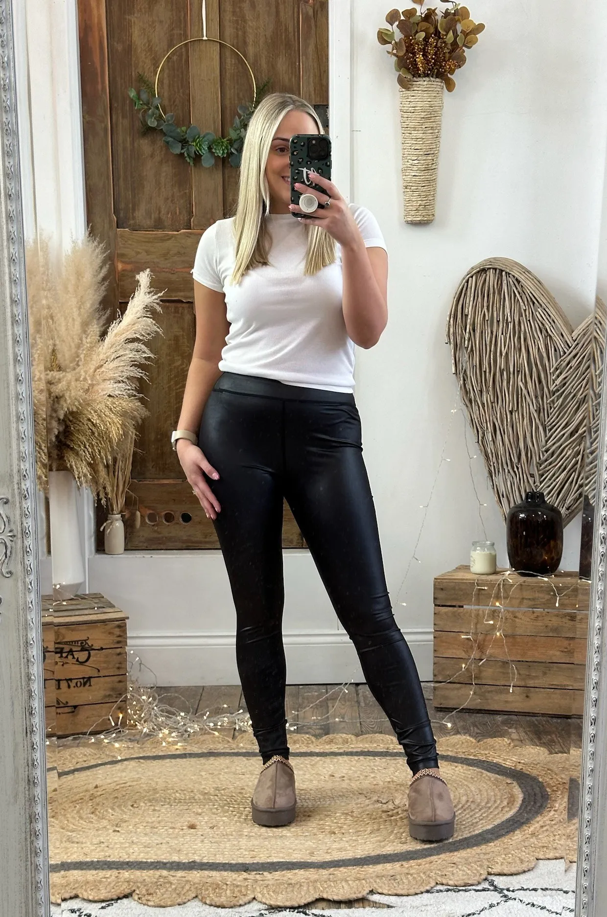 Black Wet Look Leggings