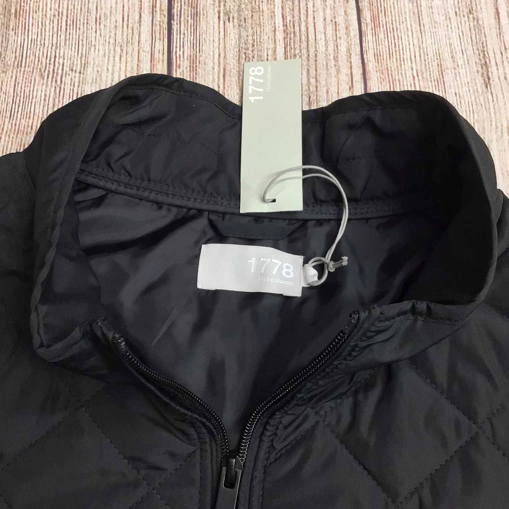 BNWT 1778 Debenhams Black Diamond Quilted Jacket Size XXL