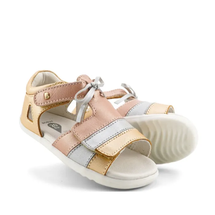 Bobux Step Up Mirror Pale Gold Leather Sandal 727326