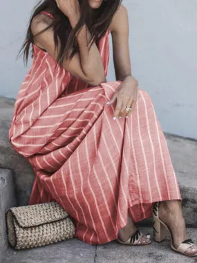 Bohemia Spaghetti-Neck Deep V-Neck Maxi Dress