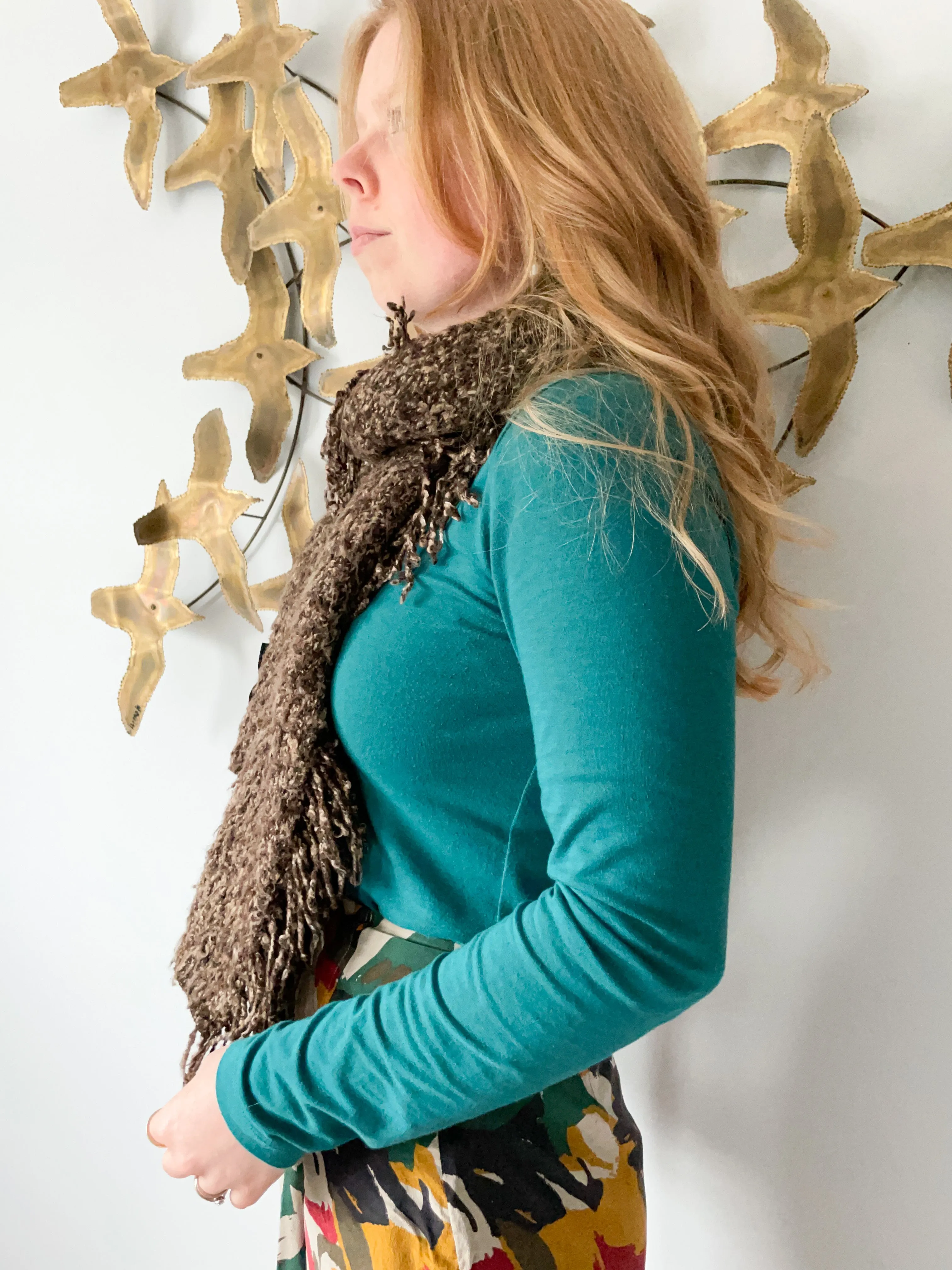 Brown Fringe Cozy Scarf