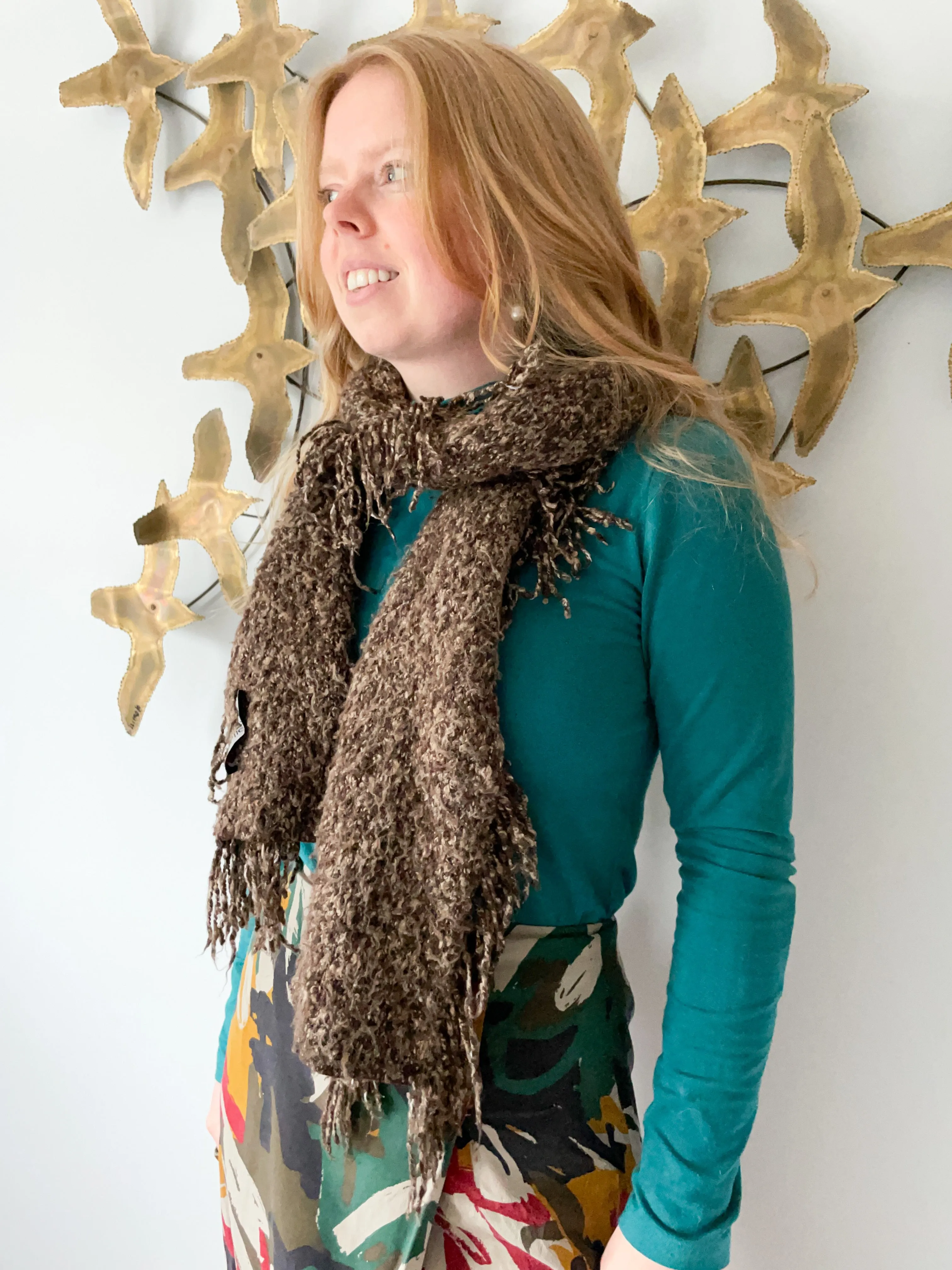 Brown Fringe Cozy Scarf