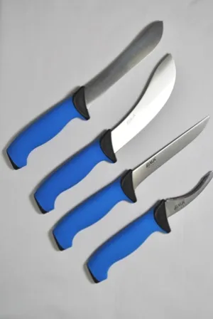 Butcher Set Blue Handles w- Carry Case