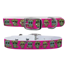 C4 Dog Collar (Sugar Skulls Hot Pink )