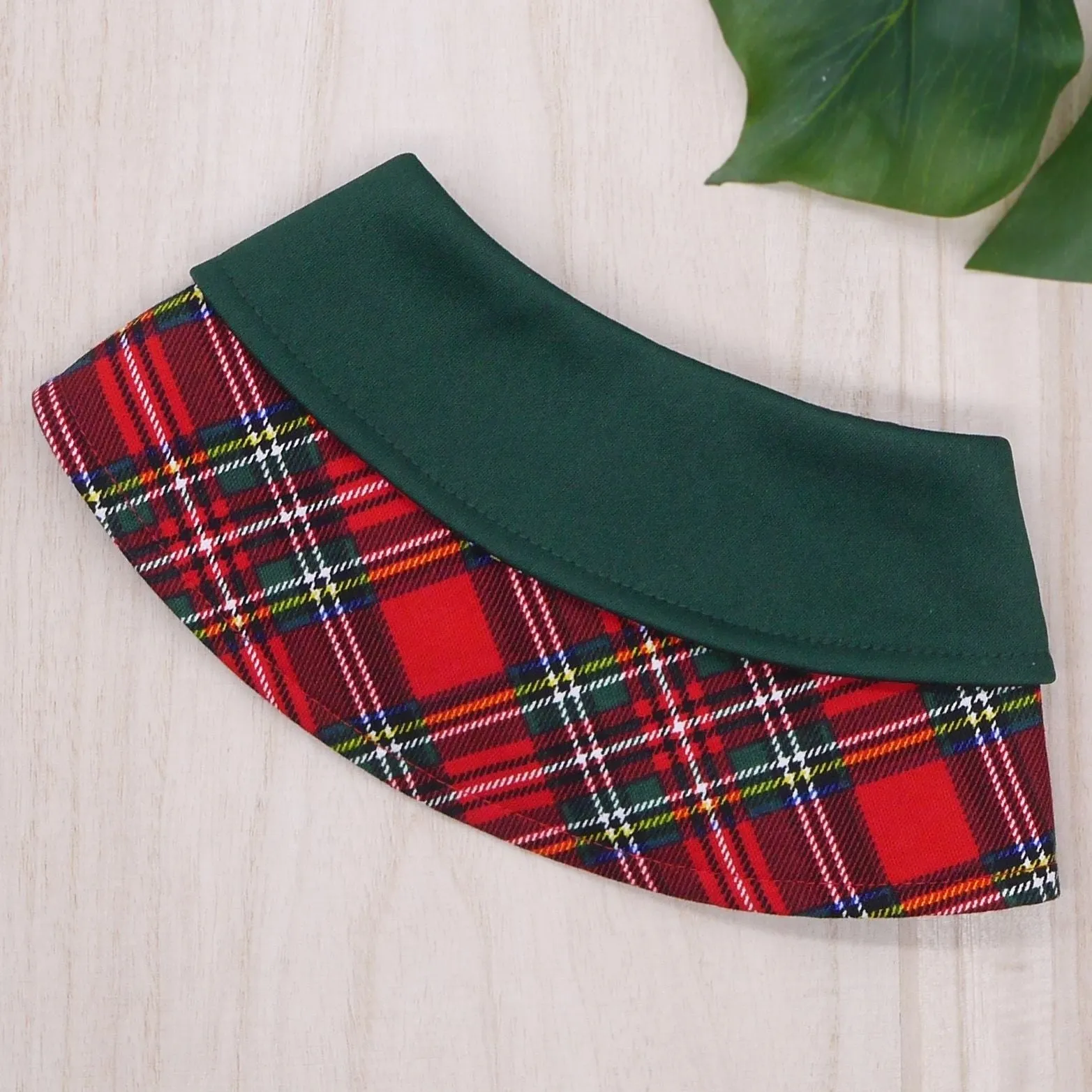 Capes - Forest Green Collar with Royal Tartan Print