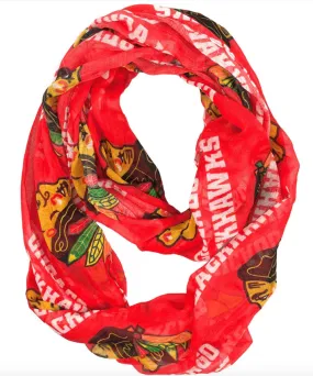 Chicago Blackhawks Womens Sheer Infinity Scarf-Red