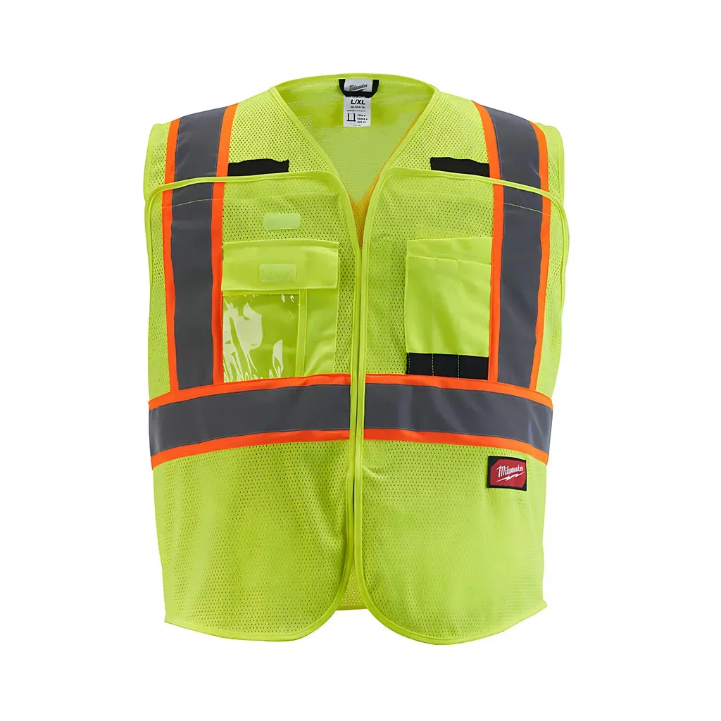 Class 2 Breakaway High Visibility Yellow Mesh Safety Vest - 4XL/5XL (CSA)