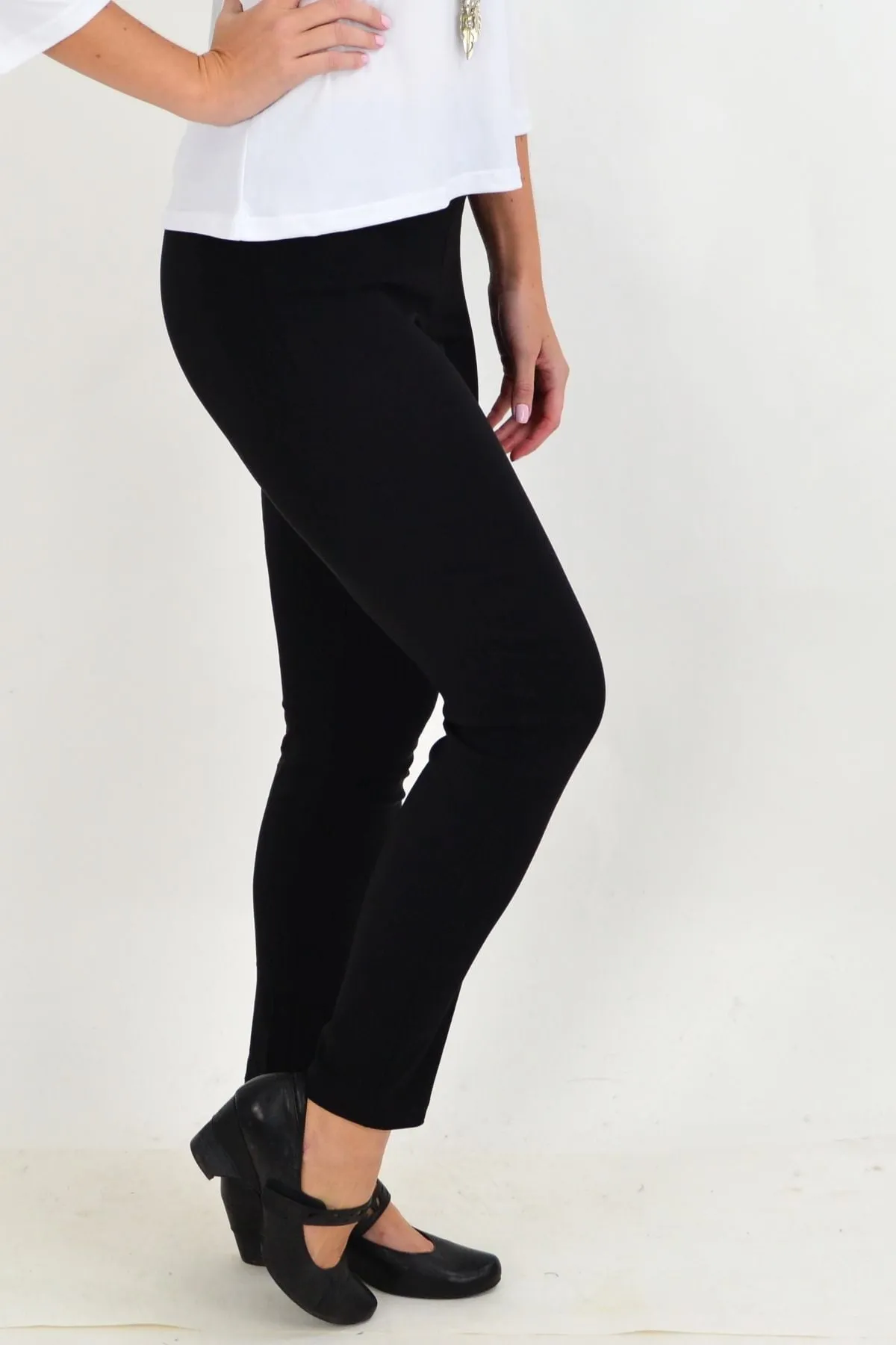 Classic Black Pencil Leg Pull on Pants