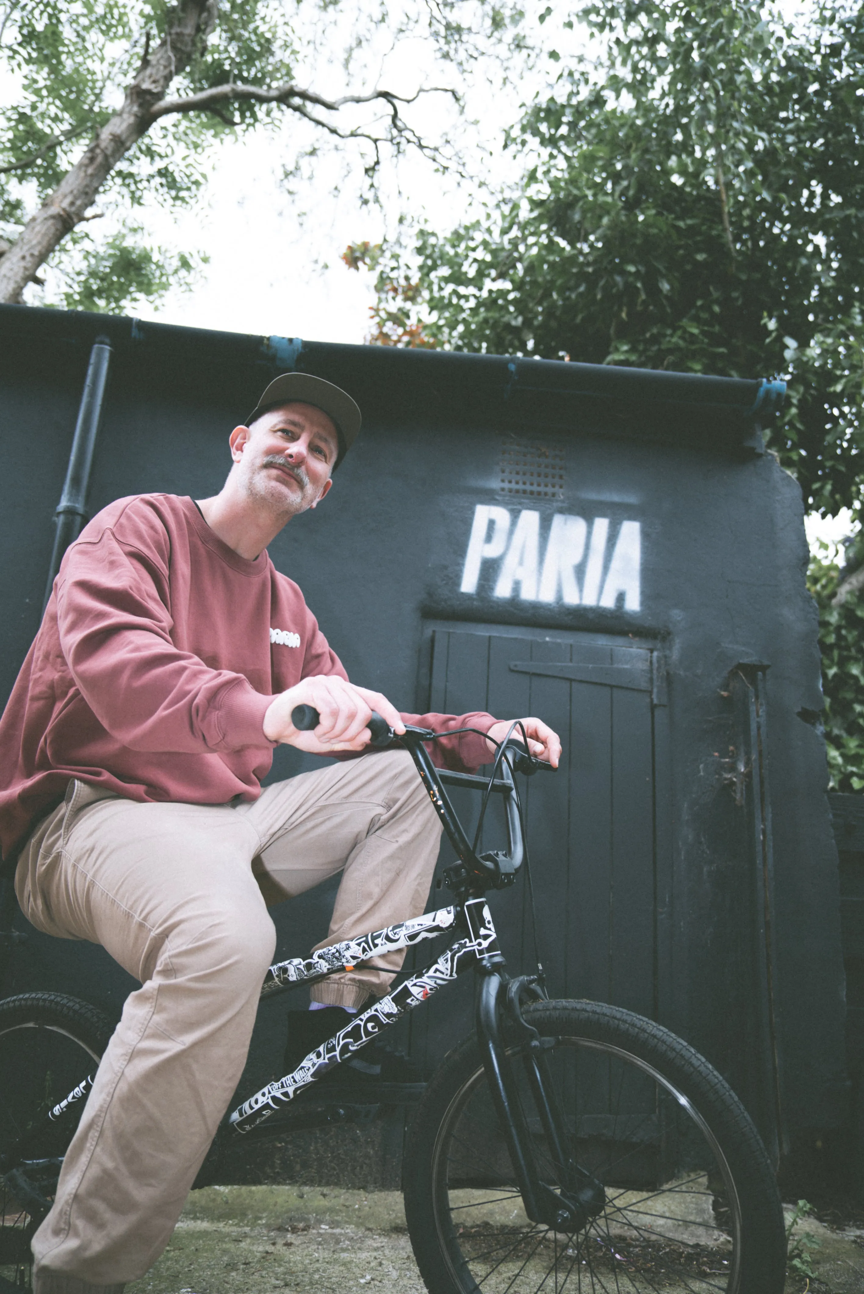 Cloud Print Cycling Sweatshirt Rust