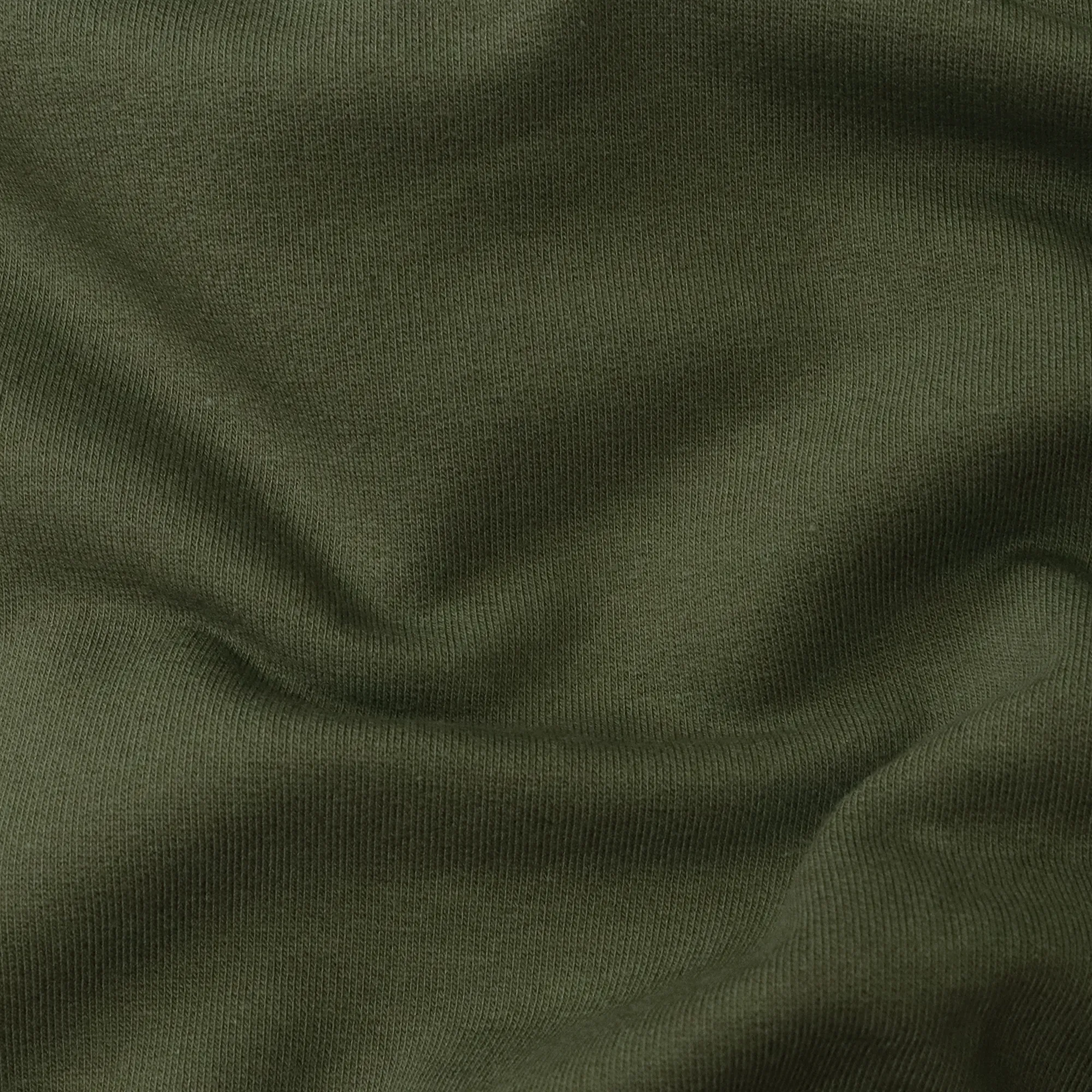 Cotton Sweatshirt Brushed Jersey - Khaki Green