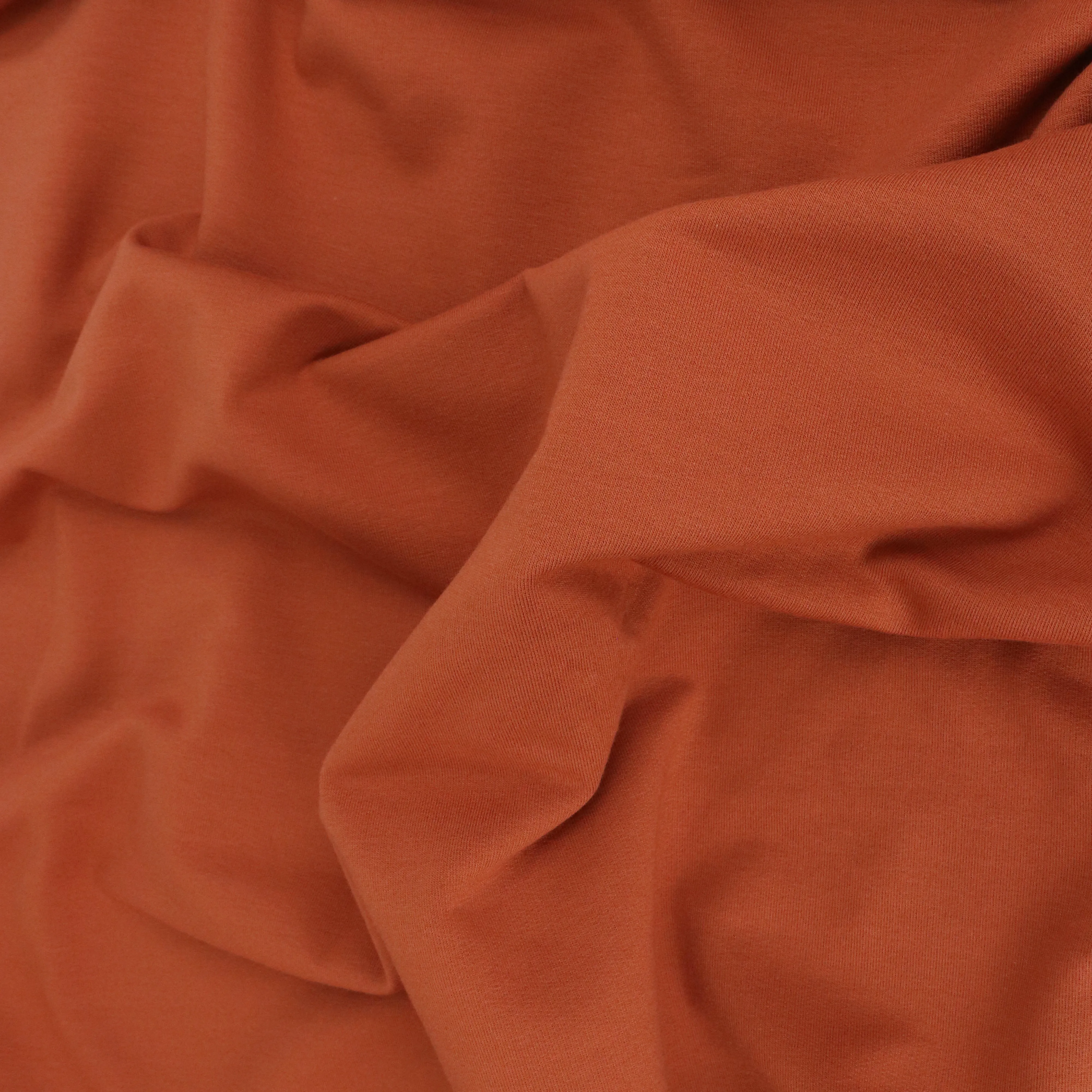 Cotton Sweatshirt Brushed Jersey - Rust Orange