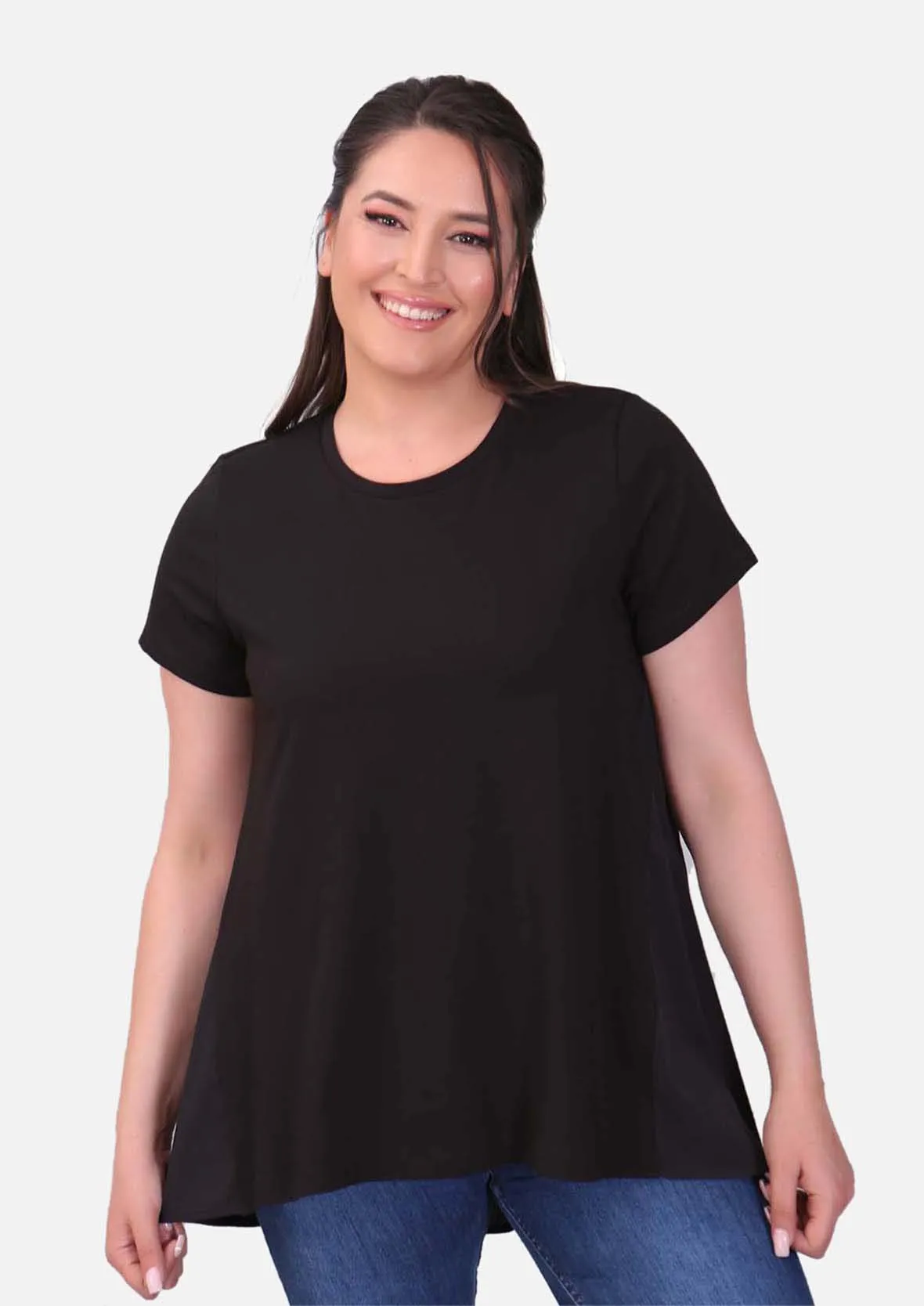 Crew Neck Poplin Tunic Top