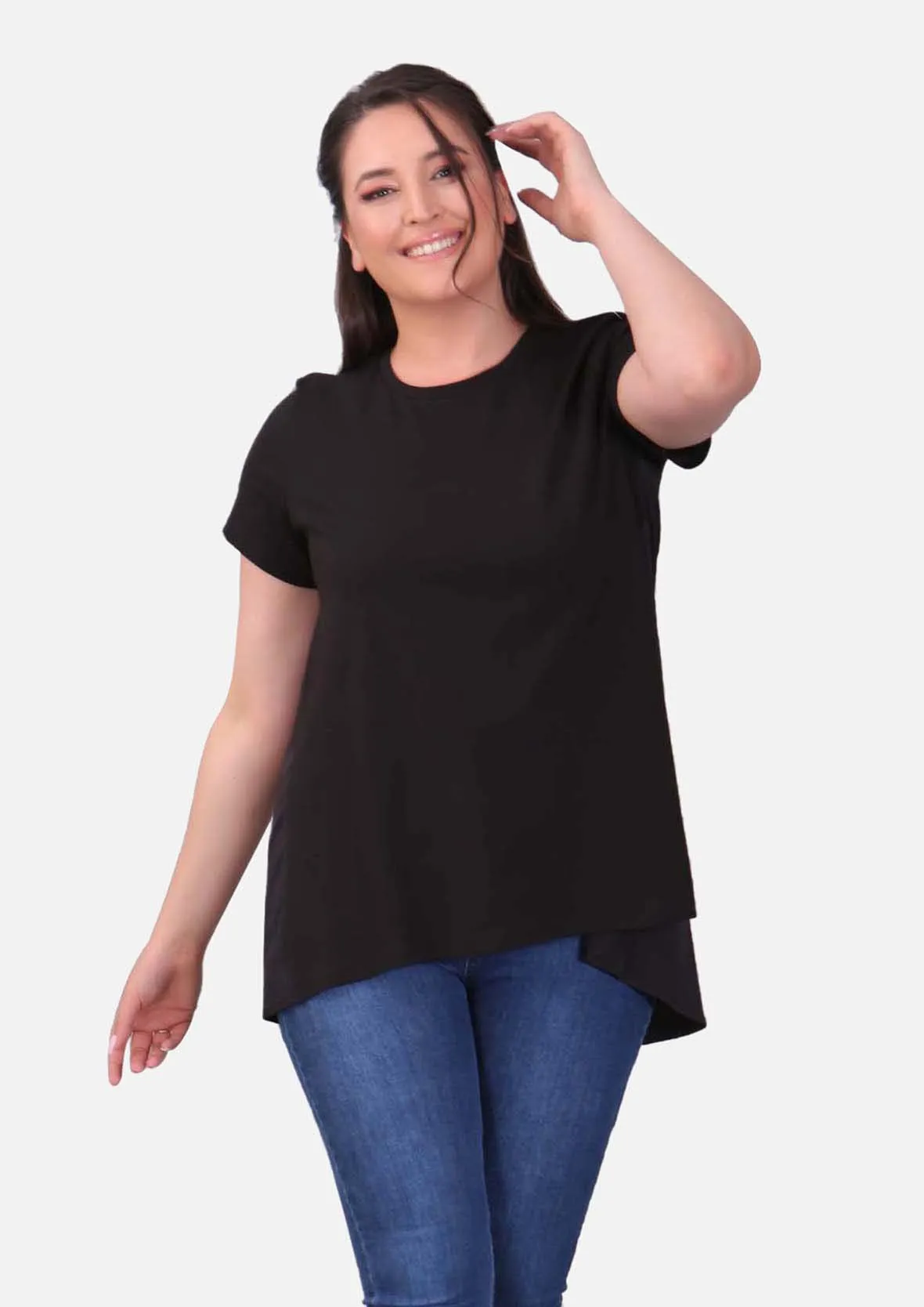 Crew Neck Poplin Tunic Top