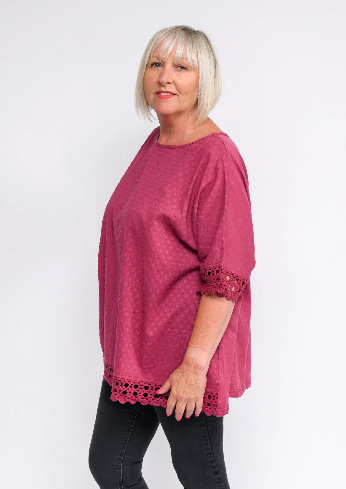 Crochet Trimmed Tunic Top