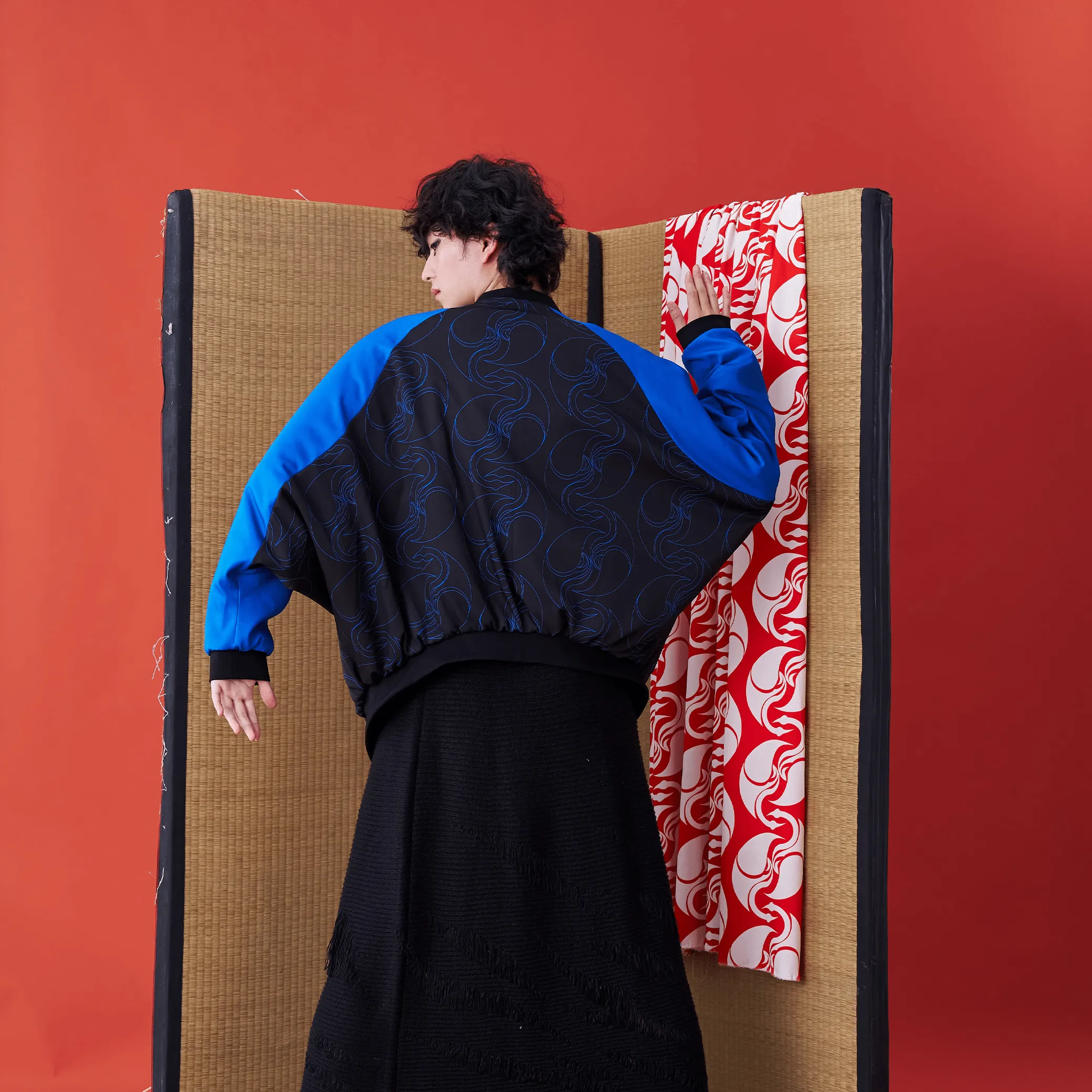 Deconstructed Japanese Kimono-inspired Baseball Jacket