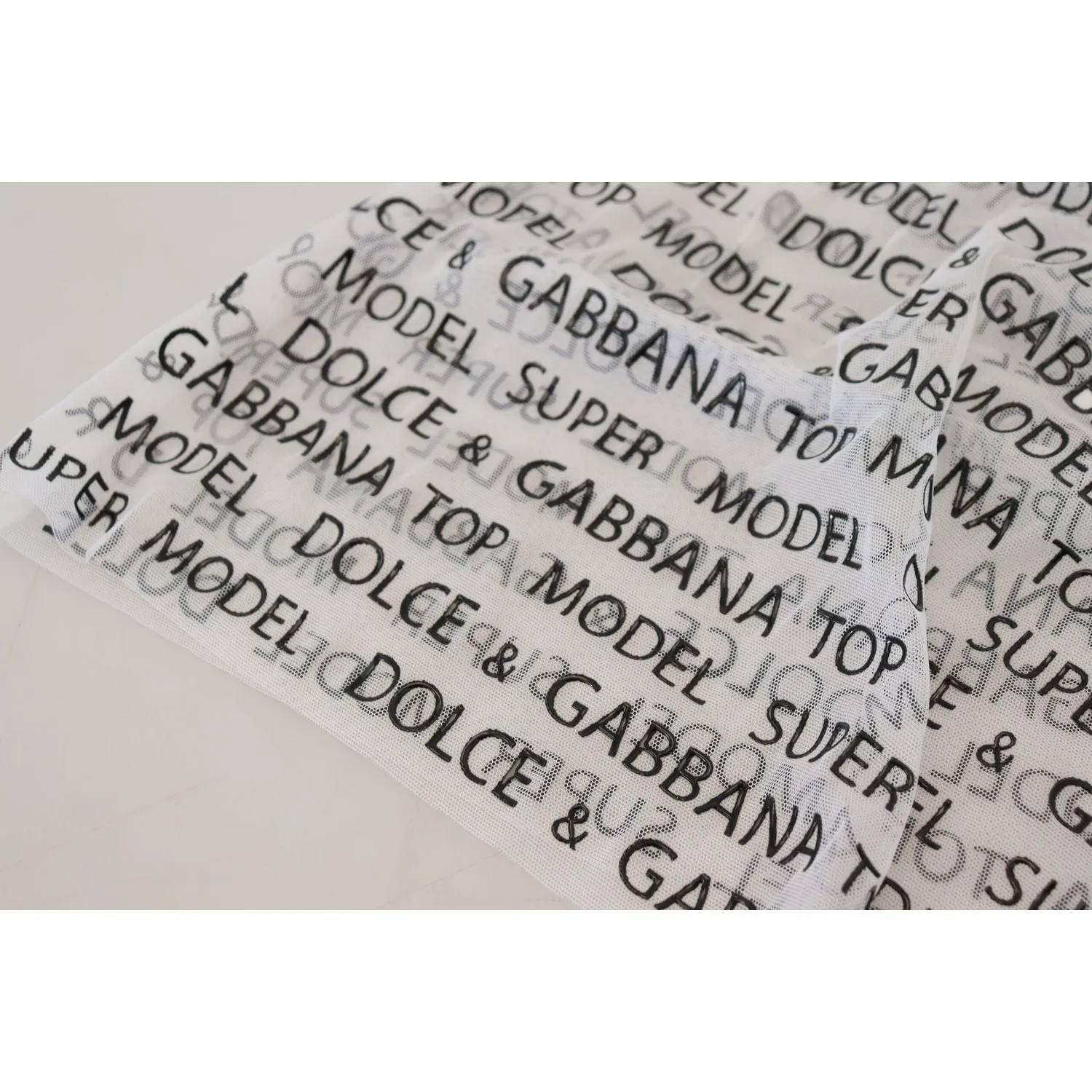 Dolce & Gabbana Elegant White Logo Print Mini Skirt