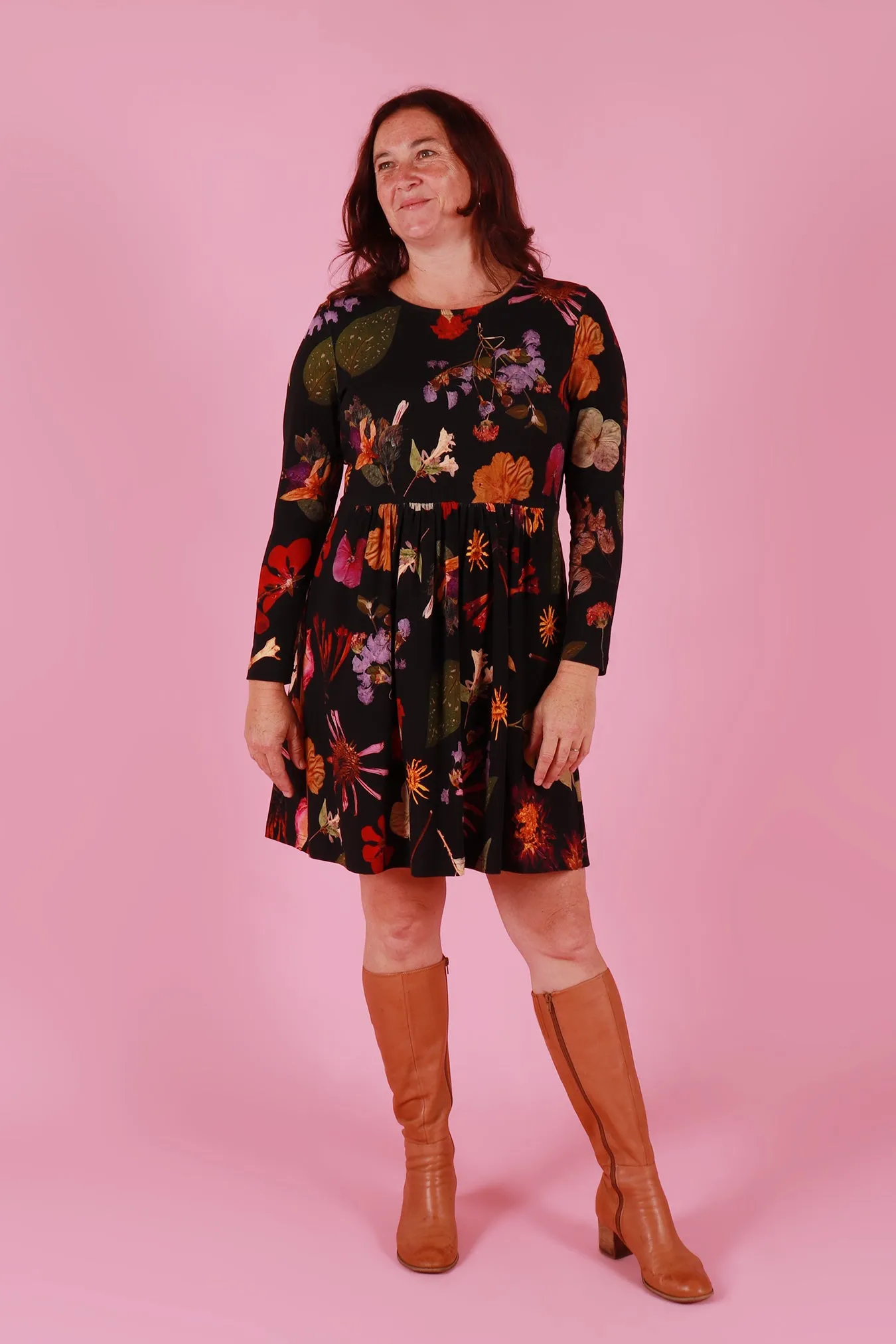 Edie Jersey Dress LS Botanist