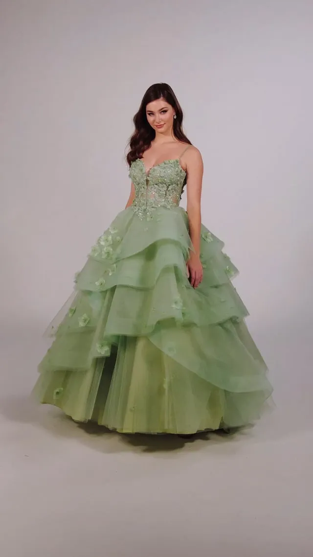 Ellie Wilde Ruffle Ball Gown EW35206