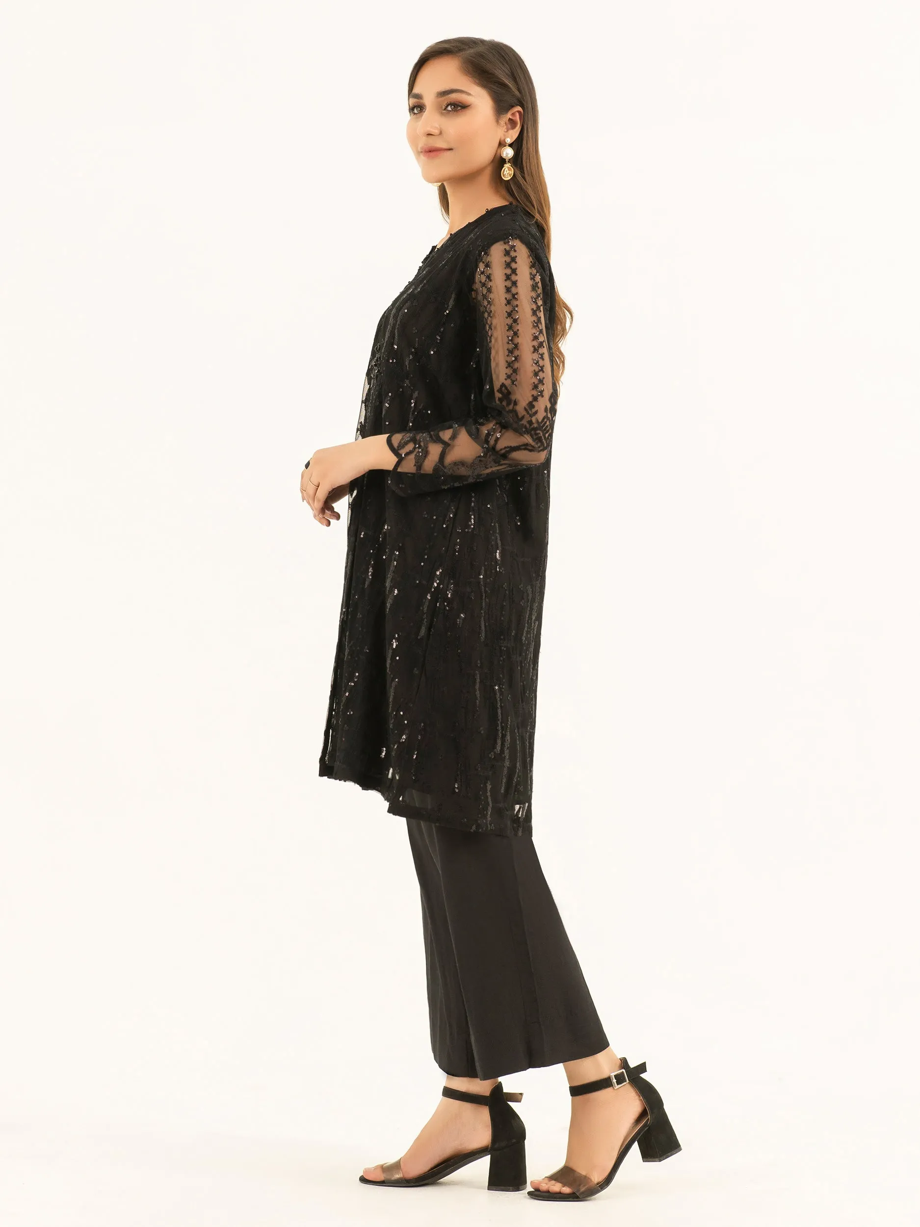 Embroidered Net Shirt